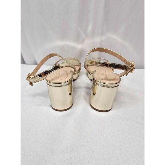 Bandolino Women's 10M Pennie Platform Block Heel Sandals Gold Metallic - Picture 4 of 10